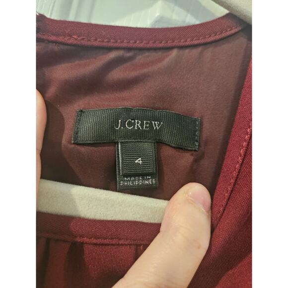 J.Crew Bell Sleeve Ponte Sheath Dress Cranberry‎ Garnet Size 4 Career Party - Picture 3 of 7
